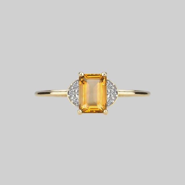 Decor. Citrine Ornamental Gold Ring Jewellery