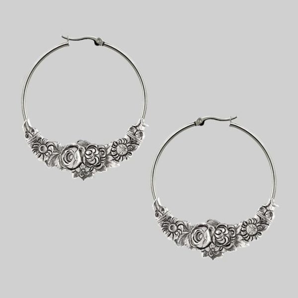 Eminence. Romantic Floral Hoop Earrings Earrings