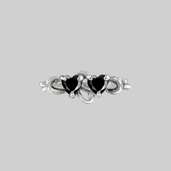 Entangled. Quantum Entangled Onyx Hearts Ring Gemstone Rings