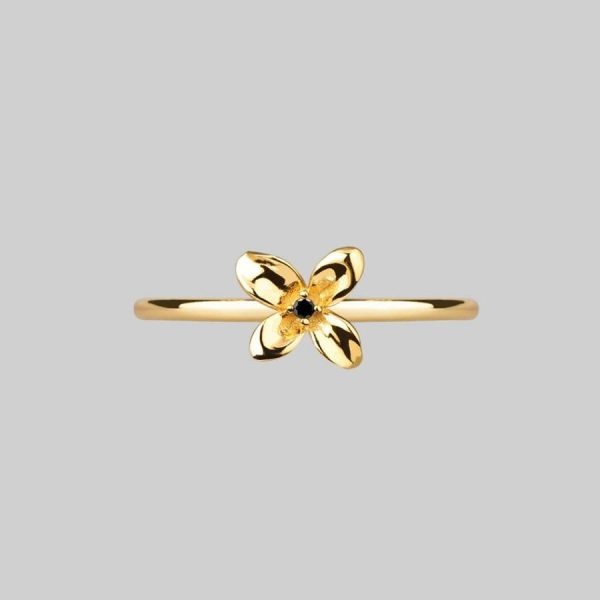 Isla. Clematis Flower Ring Gold Rings