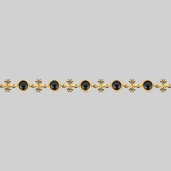 Lisbet. Cross & Black Glass Choker Jewellery