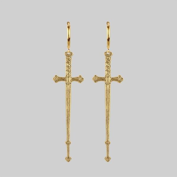 Mercy. Sword Hoop Earrings Earrings