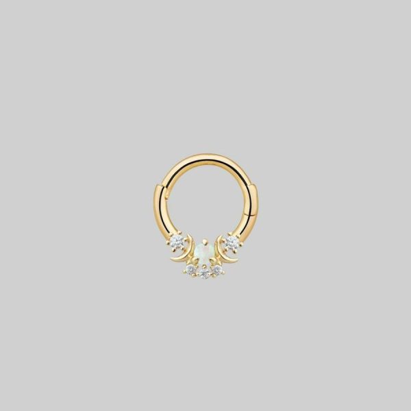 Moondance. Moon Gold Clicker Ring Daith