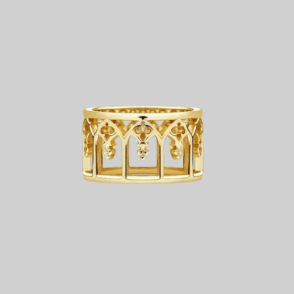 Noir. Gothic Arches Ring Gold Rings