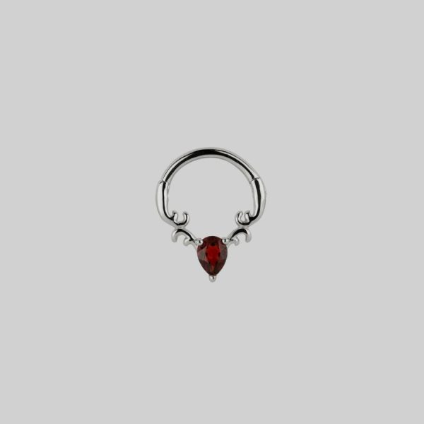 Relish. Garnet Drop Septum Clicker Ring Accessories & More