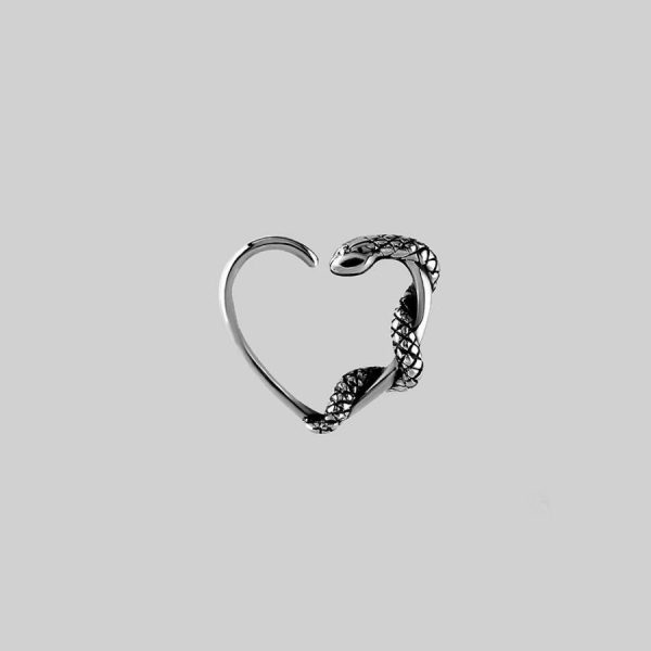 Slink. Silver Snake & Heart Daith Ring Daith