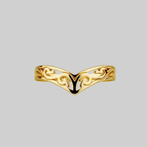 Tribe. Gold Chevron Ring Jewellery