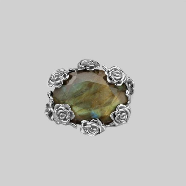 Utopia. Silver & Labradorite Roses Ring Jewellery