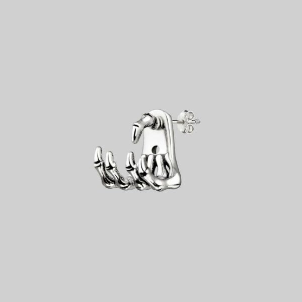 Wraith. Silver Skeleton Hand Single Earring- Lobe/Helix Accessories & More