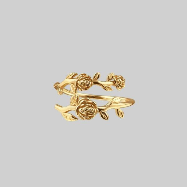 Damask. Rose Foliage Wrap Ring Jewellery