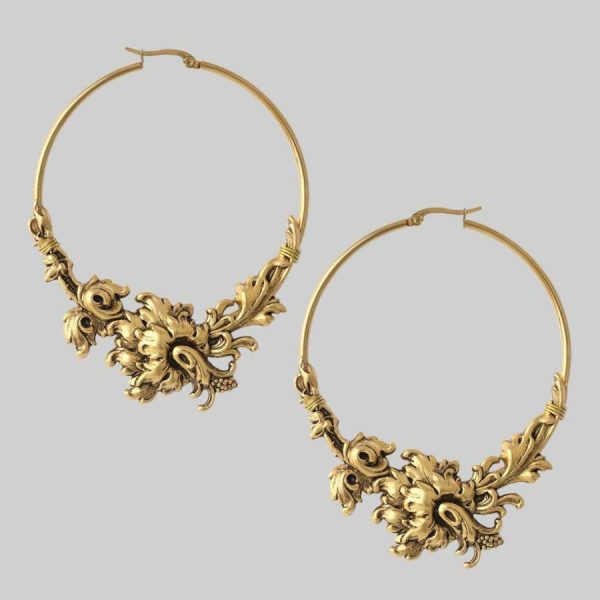 Paradise. Ornate Floral Hoop Earrings Earrings