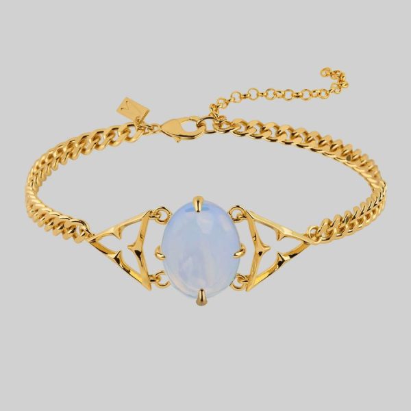 Centaurus. Gothic Trefoil Opalite Choker Chokers & Collars