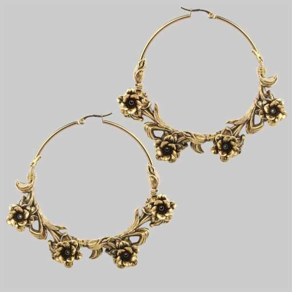 Lavish. Wild Rose Hoop Earrings Earrings